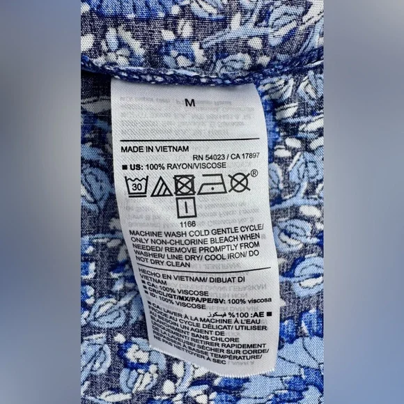 Old Navy Midi Dress Women's Blue Tiered Floral Boho Beach Sz M Lightweight - Picture 10 of 10